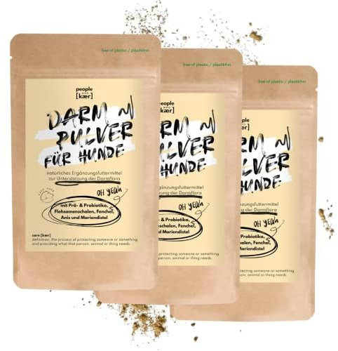 People who Kaer Darmpulver für Hunde 3X 200g Probiotika & Präbiotika, Darmflora Aufbau Hund unterstützt bei Durchfall und Darmsanierung, Pulver mit Flohsamenschalen, Vitamine für Hunde Darmfunktion