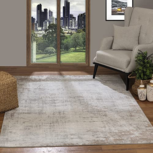 Livabliss Kampen Wohnzimmer Teppich modern – Abstrakt Design in Marmor Optik für Wohnzimmer 160x215 cm, Esszimmer, Schlafzimmer - Marmor Teppich groß, weicher Teppich Kurzflor Beige, Grau, Elfenbein
