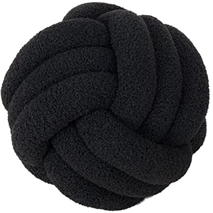 Evimstil Plüsch-Kisse Knotenkissen Knot Kissen Kopf-Kissen Inkl Füllung Nordische Kleines Deko-Kissen Bett Zimmer Dekor Spielzeug Geknotetes Kissen für Sofa Bett Dekorativ,Schwarz,22cm