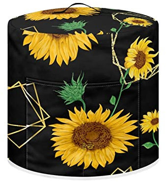 Wanyint Vintage Sunflower Print Rice Cooker Cover for Kitchen Home Washable Appliance Cover Universal Fit Rice Cooker,Bread Cooker,Air Fryer