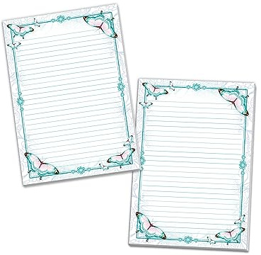 2 blocchi per lettere da colorare per ragazze e bambini farfalle fiori (2 blocchi A5 da 25 fogli ciascuno)