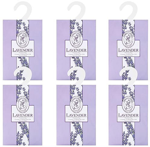 6PCS Ambientador Armario Ropa Limpia, Perfumador Ropa, Bolsa Guardarropa, Saquitos armario ambientador lavanda, Hogar Saquitos Armario Ropa, Bolsita Refrescador Coche, Zapatero, Estanterías (6Lavanda)