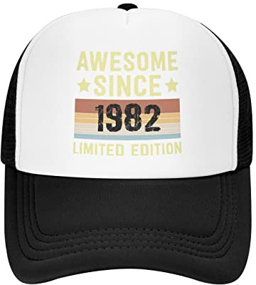 874 Baseballkappe Ehrfürchtig Seit 1982 Geburtstag 40. Jahrgang 1982 Trucker Cap Casual Baseballkappe Mütze Retro Baseball Cap Für Ausflug Sport Outdoor