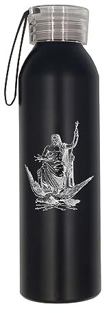 Zeus Riding On Eagle Art Botella de agua grabada con láser de acero inoxidable duradera