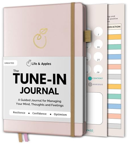 Tune-in Journal: Anxiety Journal for Stress Relief and Improving Mental Health - Cultivate Self Love, Practice Positivity and Calm Anxiety - Guided Journal with Prompts, Size A5, Rose Gold