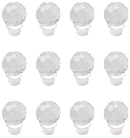 INCREWAY Lot de 12 bouchons de bouteille de vin en silicone transparent hermétique pour bouteille en verre