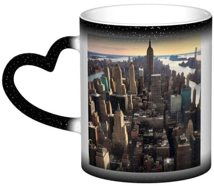 FRESQA New York City Magic Tasse en céramique sensible à la chaleur avec changement de couleur