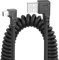 YACSEJAO Coiled Mini USB Cable 90 Degree, USB Type A to Mini B Male Data Sync & Charge Spiral Cable for Printers, Cameras, Mouse, Cell Phone (Dual Left)