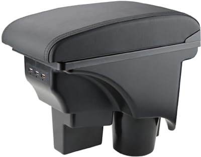 MARCHFA Armlehnen Mittelkonsole für Golf 6 MK6 2008-2013 Autozubehör Armlehne Box mit 3 USB-Ladeanschlüssen