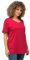 Ulla Popken Damen große Größen Übergrößen Plus Size Shirt, doppellagige Vorderseite, Slim, Rundhals, Halbarm rot 46+ 810528535-46+