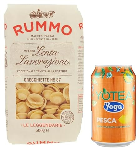 12er-Pack Rummo Pasta Orecchiette N°87,Italienische Nudeln aus Hartweizengrieß,500g + 1er-Pack Kostenlos Yoga Eistee Pfirsich 330ml Dose