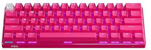 Logitech G PRO X 60 LIGHTSPEED, tastiera gaming wireless, tastiera meccanica 60% ultra compatta TKL per Windows PC, Magenta, QWERTY układ US international