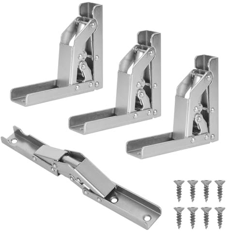 Cleminsta Schrank Scharniere, 4 Stück 90 Grad Klappbare Regal Scharniere Küche Türscharnier mit Schrauben, Verdeckte Möbelscharnier Tischhalter Scharnier für Holztische Schranktüren Garderobentüren