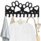 MAYJOYDIY Porte-manteau mural en métal motif empreintes de pattes de chien pour clés - 25 x 12 cm - 10 crochets décoratifs noirs pour les amoureux des chiens, manteaux, chapeaux, serviettes, sacs