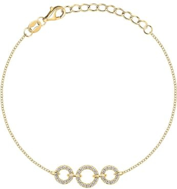 CHRIST Damen-Armband 925er Silber, recycelt Zirkonia One Size, Gold 89086981