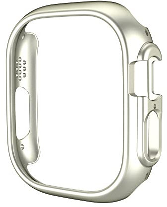 MINUUISCT Compatibile per Custodia Apple Watch Ultra 1/2/3 49 MM,Custodia Rigida Ultrasottile per PC Cornice Protettiva per Bordo Protettivo [SENZA Protezione Schermo] per Accessori iWatch, Argento