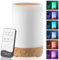 Aolawco 150ml Aroma Diffuser mit Fernbedienung, Timing -Premium Ultraschall Aromatherapie Öle Diffusor mit 7-farbigem LED-Licht, Warmweiß Licht Weiß Holzmaserung Diffusor für Zuhause Büro Oder