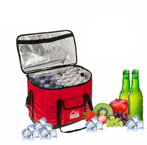 ADVENTURE PEAKS Cooler Bag Insulated Lunch Bag 60 Litres Leak Resistant Cool Box With Handle Shoulder Straps & Pocket Thermal Cool Bags For Food and Drink Picnic Camping Beach Travel BBQ