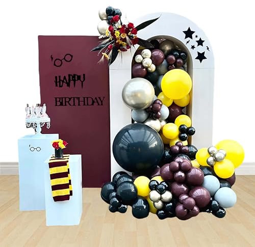 zuxinor Palloncini per Feste di Compleanno di Harry - 166 Palloncini Rotondi di Gomma, 40 Punti di Colla e 1 Cinta - Decorazioni per Feste di Compleanno per Ragazzi Fan di Harry Potter