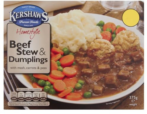 Kershaws Homestyle Beef Stew & Dumplings with Mash, Carrots & Peas 375g × Pack of 1