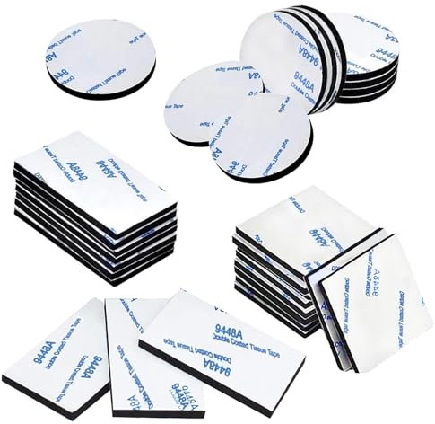 CDRPD 30 Pezzi Biadesivo Extra Forte,Pads Nastro Biadesivo Schiuma,Cuscinetti Adesivi in Schiuma Impermeabile,Nastro Biadesivo in Schiuma Autoadesivi,10 Quadrati+10 Rotondi+10 Rettangoli,Nero