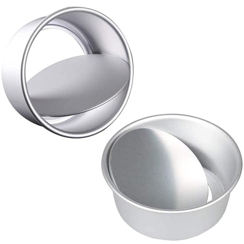 Eidoct 2 Pack 8In Cake Tin Non-Stick Deep Round Aluminium Cake Tins with Removable Base – Baking Pan for Cakes, Quiches & Tarts – Perfect for Wedding, Birthday & Christmas Baking