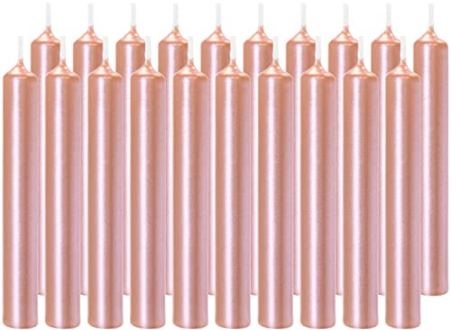 BRUBAKER 100er Pack Geburtstagskerzen Roségold 9,5 cm | Kleine Spitzkerzen für Geburtstag, Magie, Rituale, Partydekoration - Dekokerzen mit 1,25 cm Durchmesser - Stabkerzen