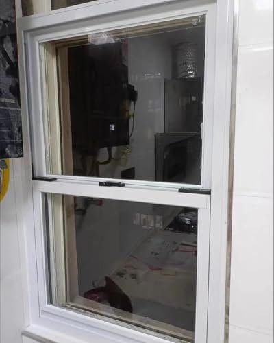 Schiebefenster Oberlichtfenster für Schuppen mit Gehärtetem Glas, Sicherheitslüftungsfenster Flächenbündig Montiert, Rechteckige, Klare Garagentorfenster für Häuser, Scheunen(WxH 16x35 in/40x88cm)