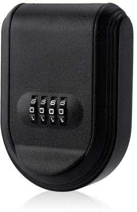 Magnetic Key Box with Combination Lock - Under Car Key Holder with Strong Magnet for Indoor Outdoor Hiding Spare Keys (Black)