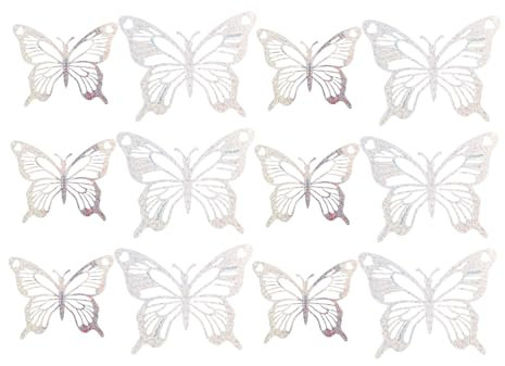 EXAOMBLE 12 Stück Silberne Schmetterlingsspiegel Wandaufkleber aus Pvc Abnehmbar und Vielseitig Verwendbar Elegante Selbstgemacht Wanddekoration für Party und Valentinstag