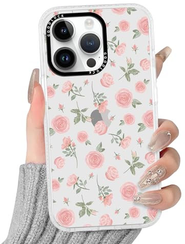 Yirlbey Transparent HandyHülle für iPhone 11 Pro Hülle, Aesthetic Bunt Blumen Muster Rosen Design Mädchen Geschenk Schutzhülle, Silikon TPU-Rahmen Harter PC-Rückseite Case Cover für iPhone 11 Pro 5,8
