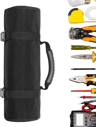 Roll Up Tool Pouch Waterproof Foldable Tool Storage Bag With Handle