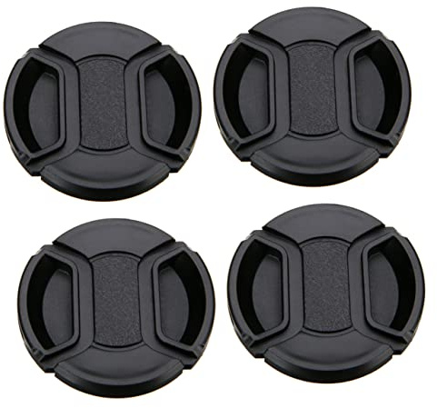 UKCOCO 4pièces Cache Objectif Étanche Anti-poussière Protecteur sans Inscription Cache Lentille à Pince Centrale pour Appareil Photo Réflex Protection Rayures Et Humidité