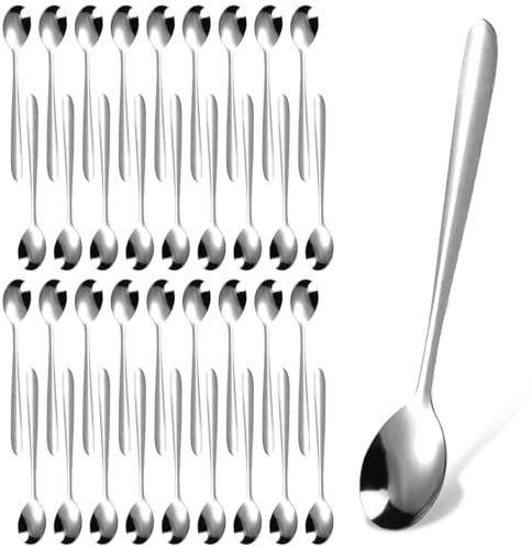 Set di 36 Cucchiaini da Caffè,14cm × 2.5cm Cucchiai da Tavola,Cucchiaini da Dolce,Cucchiai in Acciaio Inox,Cucchiaino per Sala da Pranzo,Famiglie,Ristoranti,Mense e Lavabili in lavastoviglie