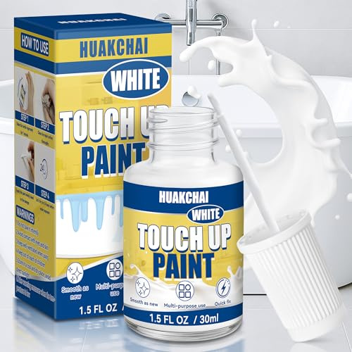 HuakChai Emaille Reparatur Lack, Badewannenlack Weiß, Schnell und Wasserfest Fliesenreparatur Lack für Badezimmer, Fliesen, Metall, Waschbecken, Dusche (Weiß-30 ml)