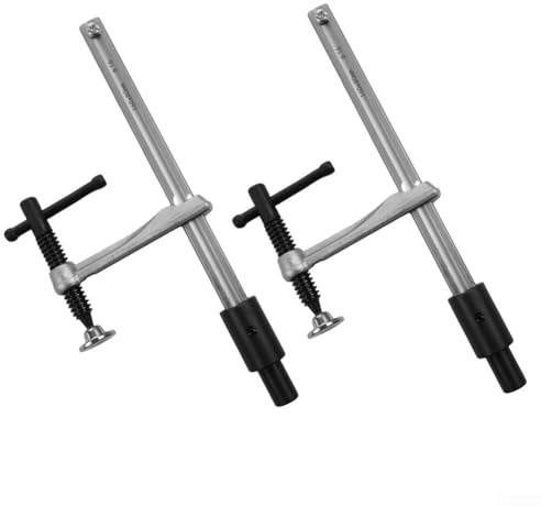 2pcs Woodworking Hold Down Clamp, Quick Acting Bench Dog Clamp for 16mm Hole Tables, 160mm Clamping Range, Metal Fixed Clip for Welding Benches