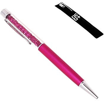 Qualität Kugelschreiber mit Swarovski-Kristallen, inklusive 1 Minen und Stifttasche - FUCHSIE