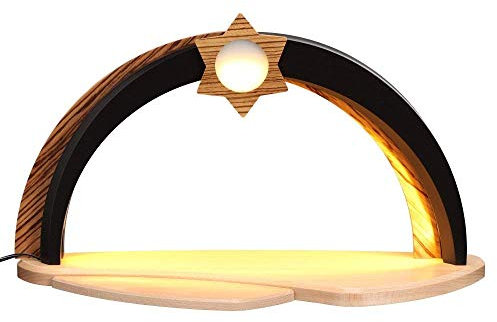 Rudolphs Schatzkiste Schwibbogen unbestückt mit LED elektrisch BxH 44x25cm NEU Lichterbogen Fensterbogen Spitzbogen Erzgebirge Seiffen Weihnachten Beleuchtung Fensterschmuck Bogen Fe