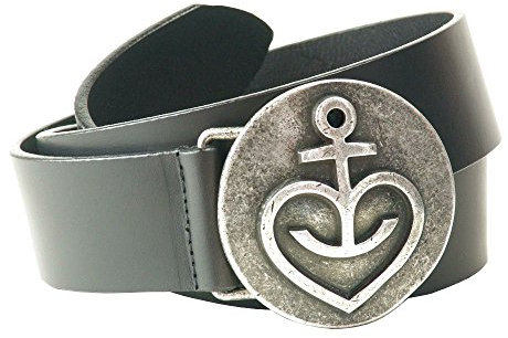 ASTRA Herzanker Ledergürtel. schwarz (100 cm)