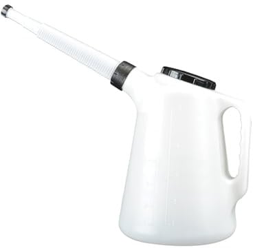 Faithfull Plastic Oil Pourer, Metric and Imperial Measuring Oil Can with Flexible Pouring Spout & Screw Cap - 5 Litre