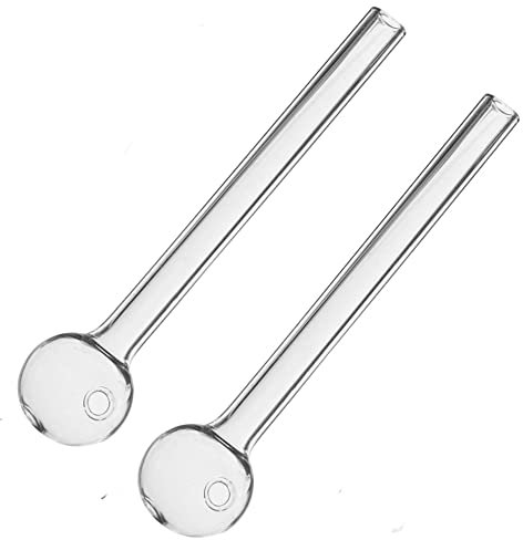 RORA Glass Oil Burner Pipe Thick Clear Glass for Oil Rigs Glass Water Bongs 2 Set (Clear)