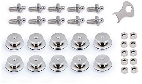 Tenax-Set 10 x Schraube, Mutter und Oberteil für 2-5 mm Stärke, 1 x Schlüssel