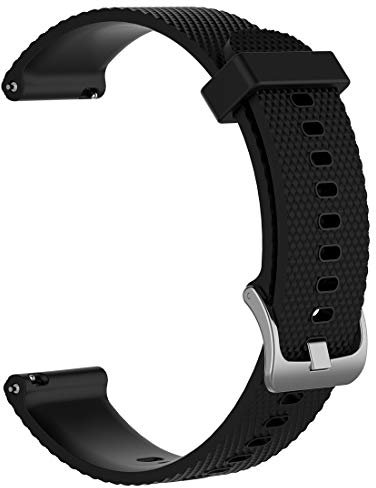 AWADUO Bracelet de rechange en silicone pour Fossil Gen 4 Q Explorist HR - 22 mm - Pour Fossil Gen 4 Q Explorist HR/Fossil Q Marshal Gen 2/Fossil Gen 3 Q Explorist (silicone noir)