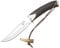 Joker Camping- und Jagdmesser CC72 Luchadera, Gürtelmesser mit Hirschhorngriff, MOVA Stahl 14 cm Klinge, braune Lederscheide, Werkzeug zum Angeln, Jagen, Camping und Wandern