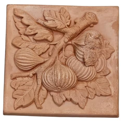 Deko Wandbilder -Früchte- Birnen, Limonen aus italienischem Terrakotta mit verschiedenen Motiven -frostfest und witterungsbeständig- QUALITÄTSWARE (Motiv 4)
