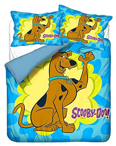 New Scooby DOO Anime Bettbezug Doppel Twin Queen Bettwäsche Set Spiel Charakter Muster Cartoon 3D Bettbezug dreiteilige Bettwäsche (6,180x210cm)