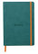 Rhodia 117442C - Notizheft Softcover Rhodiarama DIN A5 (14,8x21 cm), 80 Blatt, liniert Clairefontaine Papier Elfenbein 90g Lesezeichen, Gummizugverschluss, Cover aus Kunstleder Pfaugrün, 1 Stück