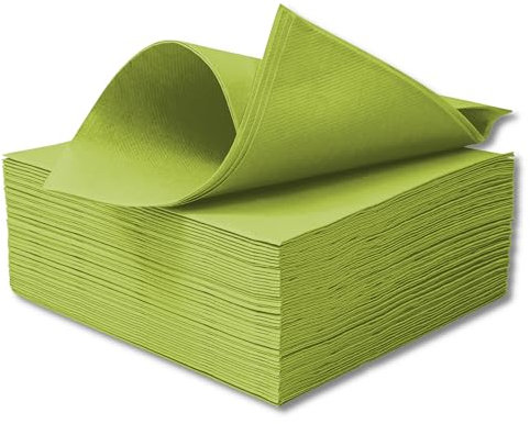STAUBPIRAT Airlaid Servietten grün – 40 x 40 cm Dinner Serviette stoffähnlich - Gastro-Qualität - Tischdekoration für Geburtstag, Hochzeit, Feiern und Events - kiwigrün