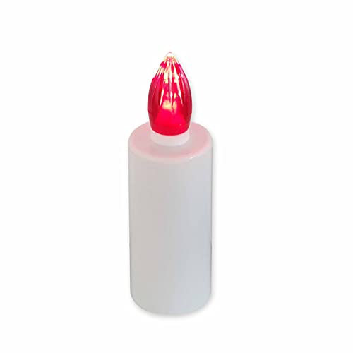 INFINITY: Vela votiva LED, 365 días de duración, blanca con luz roja intermitente