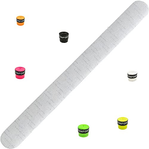 Protector Pala de Padel tranparente y overgrip Blanco Liso | Autoadhesivo | Evita Golpes y Rayaduras, Tecnología de Absorción de Impactos | Pro Elite | 36,2cm x 5,3cm x 0,6cm